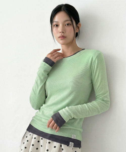 THE GREEN LAB（ザグリーンラボ）の「ソフトテンセルエアリー ロングスリーブ [ライトブルー]（Tシャツ/カットソー・レディース・その他・FREE）」の13枚目の写真