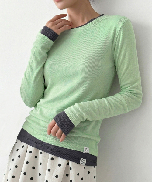 THE GREEN LAB（ザグリーンラボ）の「ソフトテンセルエアリー ロングスリーブ [ライトブルー]（Tシャツ/カットソー・レディース・その他・FREE）」の14枚目の写真
