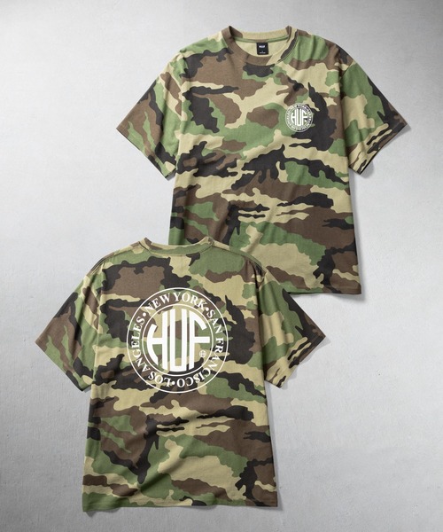 HUF(ハフ)の「REGIONAL TEE(Tシャツ/カットソー・メンズ・ブラック/ホワイト/カモフラージュ/マスタード/アクア・S/XS/XXL/XL/L/M)」の1枚目の写真