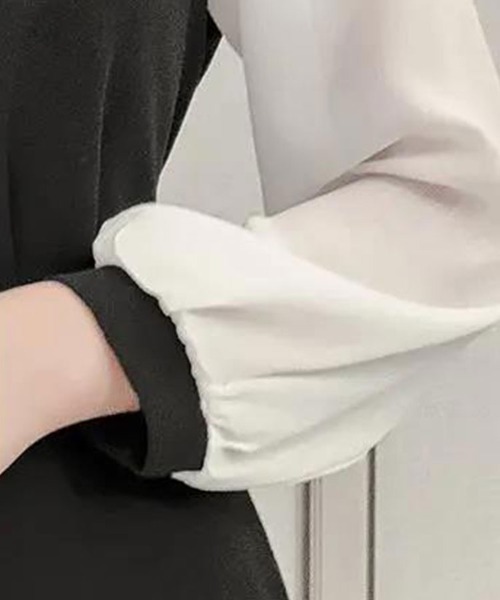 Flugge(フラッジー)の「シフォンスリーブ切り替えワンピース(ワンピース・レディース・ブラック・LARGE/MEDIUM)」の5枚目の写真