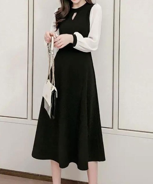 Flugge(フラッジー)の「シフォンスリーブ切り替えワンピース(ワンピース・レディース・ブラック・LARGE/MEDIUM)」の12枚目の写真