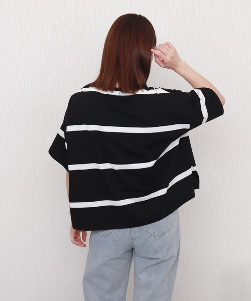 libelle more(リベル モア)の「ビッグボーダードルマンプルオーバー(Tシャツ/カットソー・レディース・ネイビー/ブラック/グレー/オフホワイト・L/M)」の11枚目の写真
