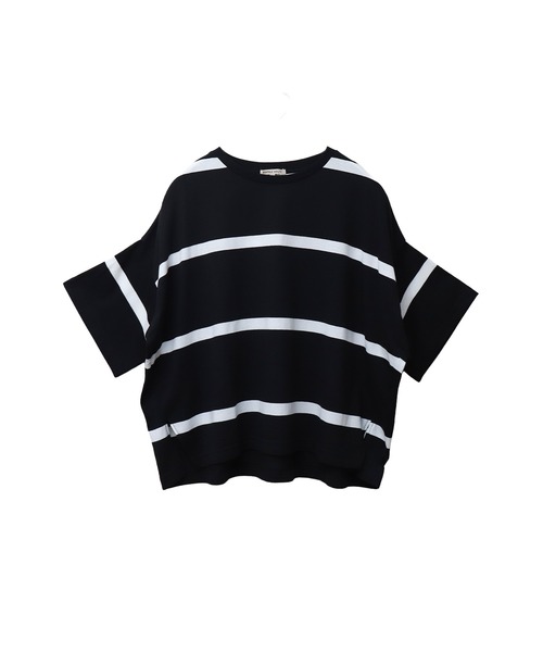 libelle more(リベル モア)の「ビッグボーダードルマンプルオーバー(Tシャツ/カットソー・レディース・ネイビー/ブラック/グレー/オフホワイト・L/M)」の12枚目の写真