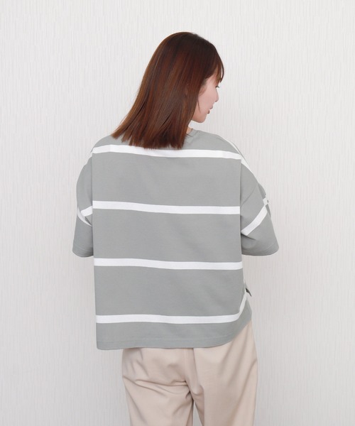 libelle more(リベル モア)の「ビッグボーダードルマンプルオーバー(Tシャツ/カットソー・レディース・ネイビー/ブラック/グレー/オフホワイト・L/M)」の19枚目の写真