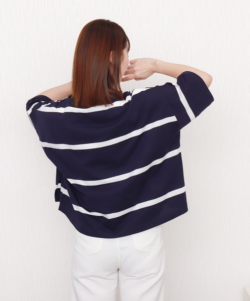 libelle more(リベル モア)の「ビッグボーダードルマンプルオーバー(Tシャツ/カットソー・レディース・ネイビー/ブラック/グレー/オフホワイト・L/M)」の15枚目の写真