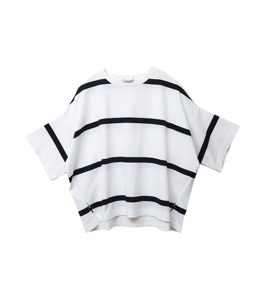 libelle more(リベル モア)の「ビッグボーダードルマンプルオーバー(Tシャツ/カットソー・レディース・ネイビー/ブラック/グレー/オフホワイト・L/M)」の8枚目の写真
