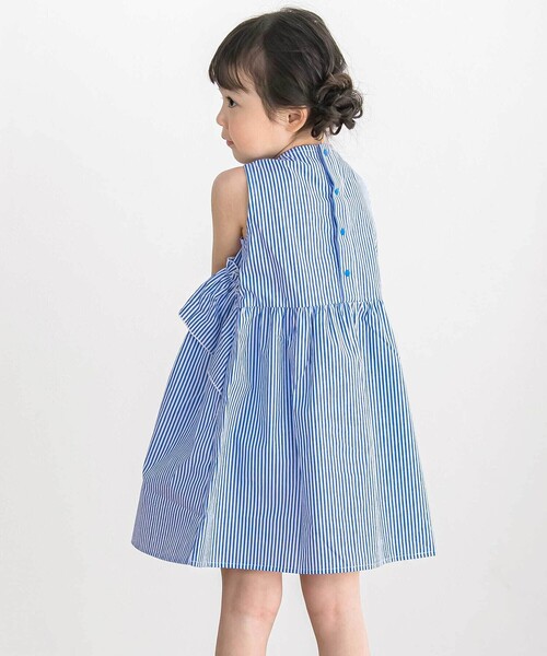 BeBe Petits Pois Vert(ベベプチポワヴェール)の「【店舗限定】ストライプアシンメトリーワンピース(ワンピース・キッズ・レッド系その他/ブルー系その他・120cm/110cm/160cm/150cm/100cm/140cm/130cm)」の7枚目の写真