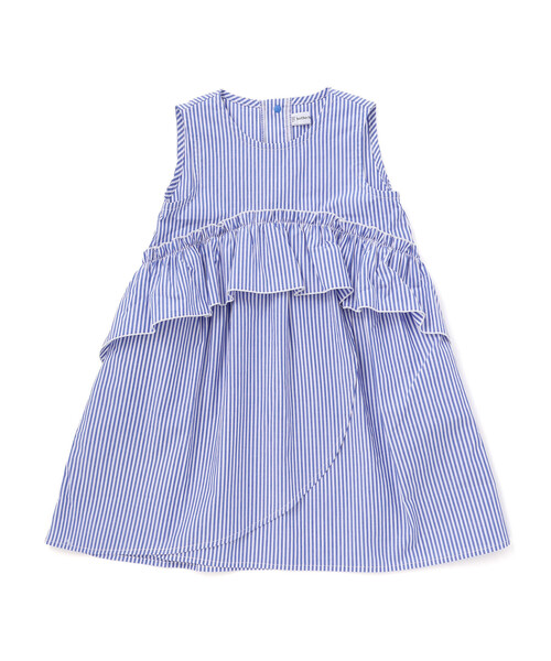 BeBe Petits Pois Vert(ベベプチポワヴェール)の「【店舗限定】ストライプアシンメトリーワンピース(ワンピース・キッズ・レッド系その他/ブルー系その他・120cm/110cm/160cm/150cm/100cm/140cm/130cm)」の8枚目の写真