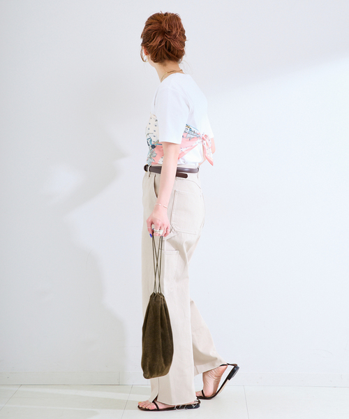B.C STOCK(ベーセーストック)の「《追加》ウォッシャブル / 接触冷感 / C/PEフライスUネックTEE(Tシャツ/カットソー・レディース・ブラック/ホワイト/キャメル・FREE)」の11枚目の写真