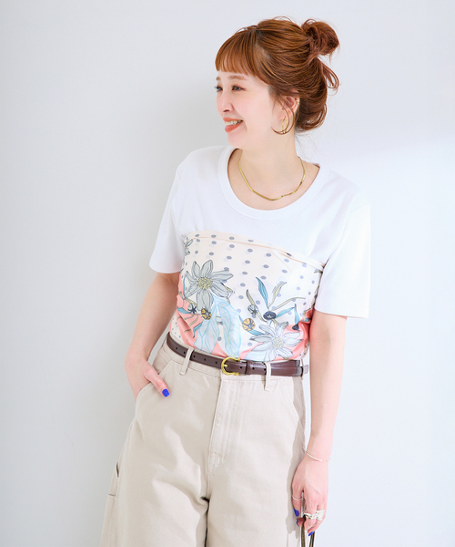 B.C STOCK(ベーセーストック)の「《追加》ウォッシャブル / 接触冷感 / C/PEフライスUネックTEE(Tシャツ/カットソー・レディース・ブラック/ホワイト/キャメル・FREE)」の18枚目の写真