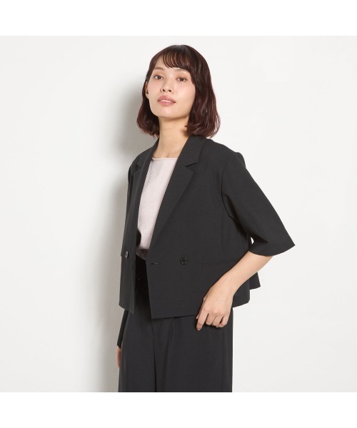 SUIT SELECT(スーツセレクト)の「スクエアクルーニット(ニット/セーター・レディース・ネイビー/ピンク・MEDIUM/LARGE)」の5枚目の写真