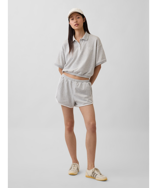 GAP(ギャップ)の「ヴィンテージソフト フレンチテリー オーバーサイズ GAPロゴ クロップド ポロシャツ(ポロシャツ・レディース・ネイビー/グレー・XXS/XL/L/M/S/XS)」の7枚目の写真