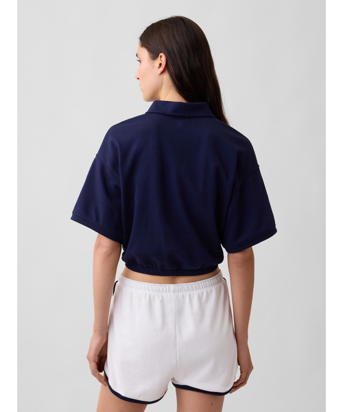 GAP(ギャップ)の「ヴィンテージソフト フレンチテリー オーバーサイズ GAPロゴ クロップド ポロシャツ(ポロシャツ・レディース・ネイビー/グレー・XXS/XL/L/M/S/XS)」の8枚目の写真