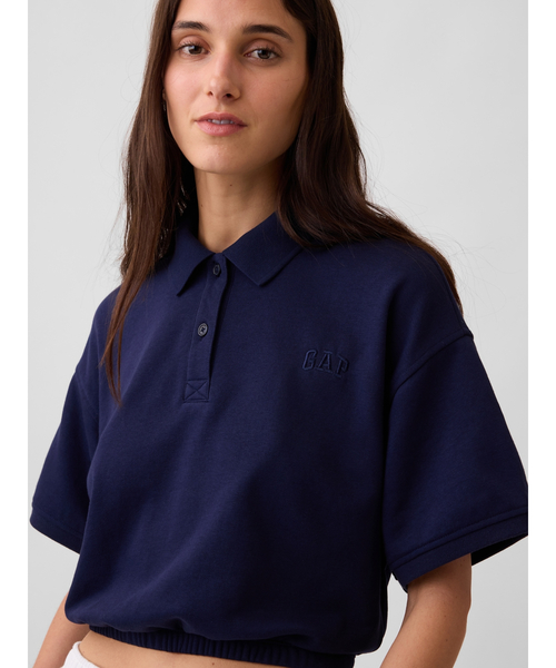 GAP(ギャップ)の「ヴィンテージソフト フレンチテリー オーバーサイズ GAPロゴ クロップド ポロシャツ(ポロシャツ・レディース・ネイビー/グレー・XXS/XL/L/M/S/XS)」の10枚目の写真