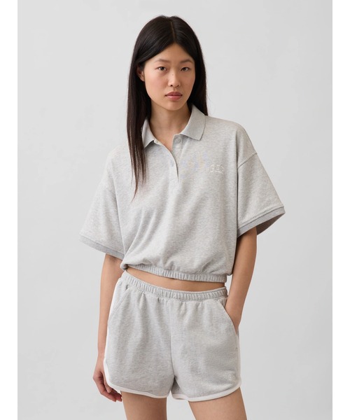 GAP(ギャップ)の「ヴィンテージソフト フレンチテリー オーバーサイズ GAPロゴ クロップド ポロシャツ(ポロシャツ・レディース・ネイビー/グレー・XXS/XL/L/M/S/XS)」の3枚目の写真