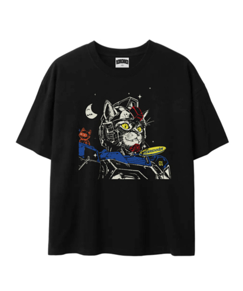 REBRENNER(リブレンナー)の「DTF ロボキャット クールコットンクロップ半袖Tシャツ ブラック(Tシャツ/カットソー・メンズ・ブラック・LARGE/MEDIUM/X-LARGE)」の5枚目の写真