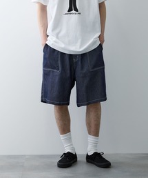 NAVY デニムライク ベイカーショートパンツ