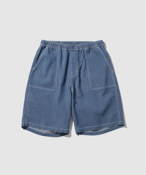 NAVY（ネイビー）の「NAVY デニムライク ベイカーショートパンツ（デニムパンツ・メンズ・ネイビー/ブルー/チャコールグレー・M/S/XL/L）」の3枚目の写真