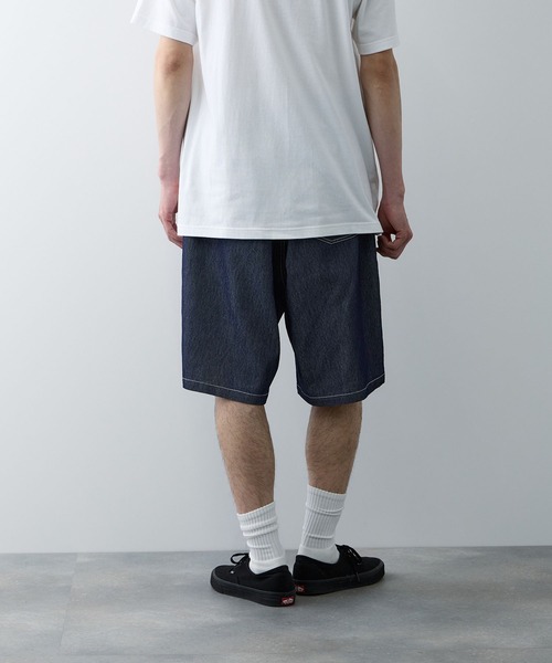 NAVY（ネイビー）の「NAVY デニムライク ベイカーショートパンツ（デニムパンツ・メンズ・ネイビー/ブルー/チャコールグレー・M/S/XL/L）」の5枚目の写真