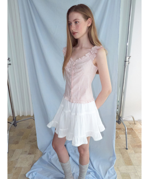 ETMON（エトモン）の「Stripe Shirring Blouse, Pink（シャツ/ブラウス・レディース・その他・SMALL/MEDIUM）」の3枚目の写真