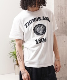 フロッキー刺繍 クルーネック Tee / Flocky Embroidery Crew Neck T-Shirt