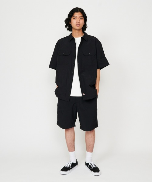 Dickies(ディッキーズ)の「Dickies/ディッキーズ ワークシャツ 半袖 ドローコード(シャツ/ブラウス・メンズ・ベージュ/ブラック・LARGE/MEDIUM)」の6枚目の写真