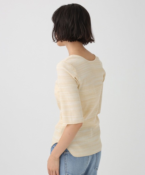 BABYLONE(バビロン)の「スクエアネックラウンドヘムプルオーバー<2WAY>(Tシャツ/カットソー・レディース・オフホワイト/イエロー/チャコール・フリー)」の15枚目の写真