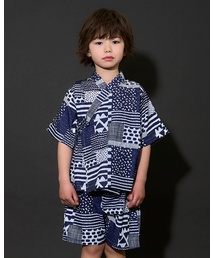 b・ROOM（ビールーム）の「【接触冷感】アソート甚平【子供服】【キッズ】【男の子】【女の子】（浴衣）」