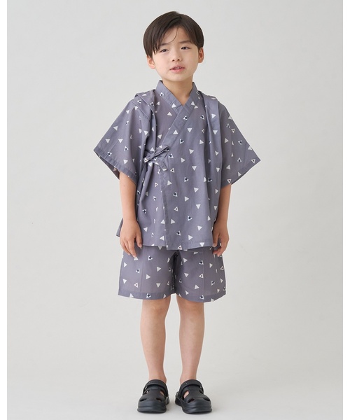 b・ROOM(ビールーム)の「【接触冷感】アソート甚平【子供服】【キッズ】【男の子】【女の子】(浴衣・キッズ・ブルーグレー/ブラウン/アイボリー/ネイビー/カラフル・100cm/130cm/110cm/120cm)」の3枚目の写真