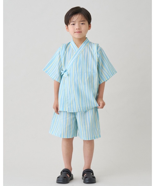 b・ROOM(ビールーム)の「【接触冷感】アソート甚平【子供服】【キッズ】【男の子】【女の子】(浴衣・キッズ・ブルーグレー/ブラウン/アイボリー/ネイビー/カラフル・100cm/130cm/110cm/120cm)」の5枚目の写真
