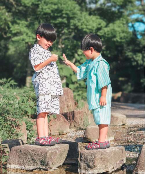 b・ROOM(ビールーム)の「【接触冷感】アソート甚平【子供服】【キッズ】【男の子】【女の子】(浴衣・キッズ・ブルーグレー/ブラウン/アイボリー/ネイビー/カラフル・100cm/130cm/110cm/120cm)」の9枚目の写真