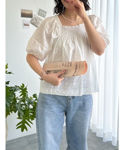 fifth(フィフス)の「2wayレース5分袖ブラウス(シャツ/ブラウス・レディース・ライトベージュ/ホワイト・M)」の22枚目の写真