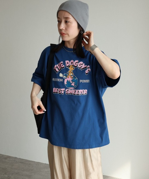 zena（ジェナ）の「DOGプリントTee（Tシャツ/カットソー・レディース・オートミール/ピンク/ブルー・フリー）」の4枚目の写真