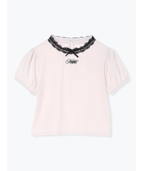 NOEMIE(ノエミー)の「ハシゴレースフロントリボンロゴ刺繍Tシャツ(Tシャツ/カットソー・レディース・ブラック/ピンク/オフホワイト・M)」の15枚目の写真
