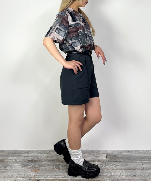 NICOLE CLUB(ニコル クラブ)の「タイデザイン柄ブラウス(シャツ/ブラウス・レディース・ブルー/ベージュ/ピンク・M)」の5枚目の写真