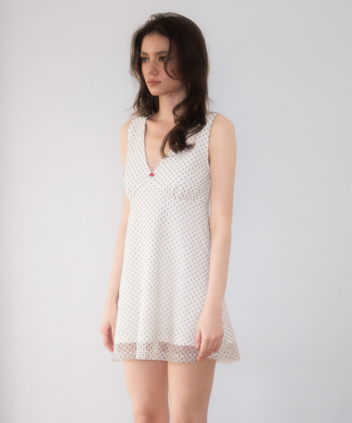 ROSEFRANTZ（ロゼフランツ）の「Rose Dot Chiffon Mini Dress [Ivory]（ワンピース・レディース・アイボリー・SMALL/MEDIUM）」の3枚目の写真
