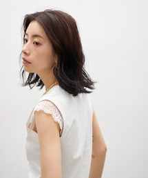 レーススリーブストレッチTシャツ