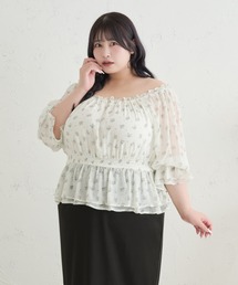 Louiosy（ルオシー）の「【Louiosy】【大きいサイズ】アソートシフォンシャーリングブラウス（シャツ/ブラウス）」