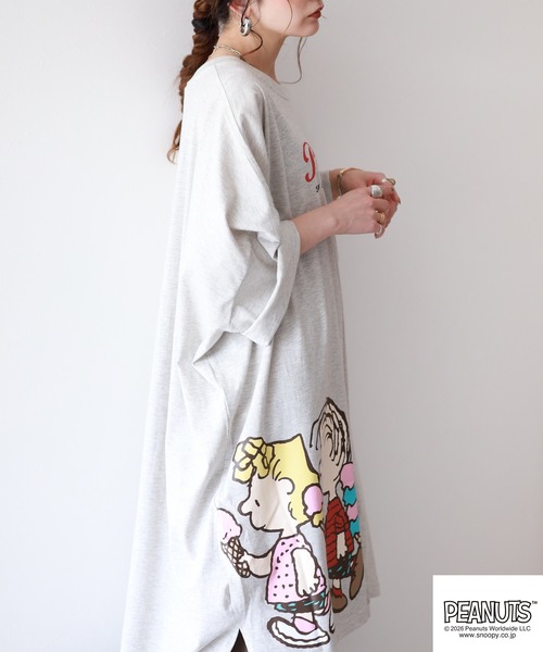 PEANUTS(ピーナッツ)の「PEANUTSプリントキング Tシャツ 半端袖(Tシャツ/カットソー・メンズ・オートミール/チャコール・FREE)」の13枚目の写真