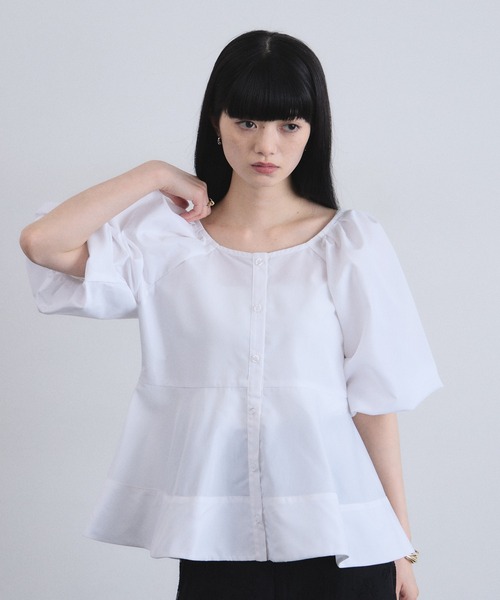 ARVELLIA(アルベリア)の「ARCHITECT SLEEVE BLOUSE(シャツ/ブラウス・レディース・ホワイト/レモンイエロー/ブルー/ブラック・M)」の1枚目の写真