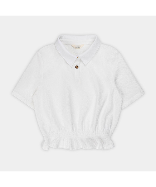 PIGMENT（ピグメント）の「[クールゴバン]スモーキングブラウス (HLBL260303)（シャツ/ブラウス・レディース・ブラウン/ホワイト/ブラック・FREE）」の2枚目の写真