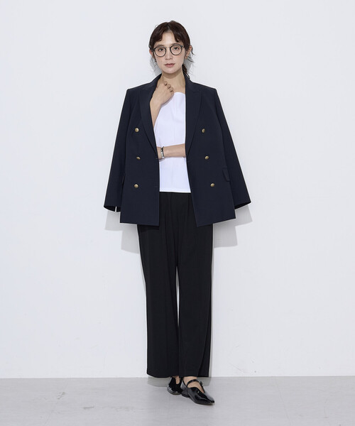 COMME CA(コムサ)の「〔 TALLサイズ 〕 【セットアップ対応】T/W2WAYストレッチ ジャケット(テーラードジャケット・レディース・ネイビー/ブラウン・15号/13号)」の4枚目の写真