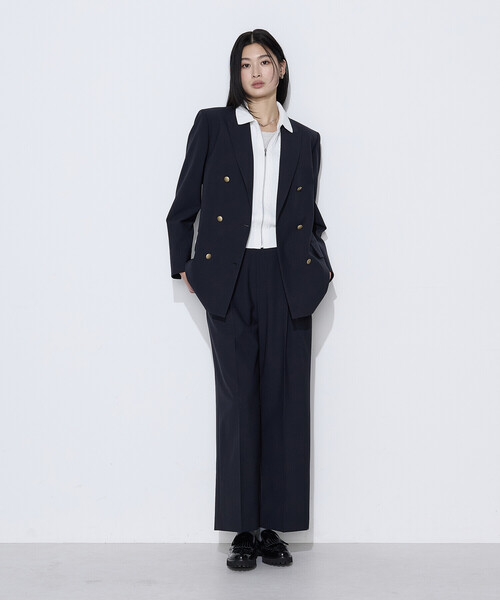 COMME CA(コムサ)の「〔 TALLサイズ 〕 【セットアップ対応】T/W2WAYストレッチ ジャケット(テーラードジャケット・レディース・ネイビー/ブラウン・15号/13号)」の5枚目の写真