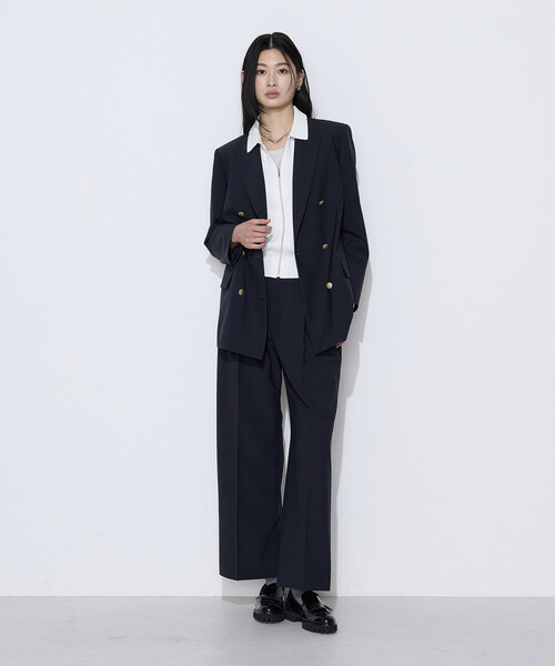 COMME CA(コムサ)の「〔 TALLサイズ 〕 【セットアップ対応】T/W2WAYストレッチ ジャケット(テーラードジャケット・レディース・ネイビー/ブラウン・15号/13号)」の6枚目の写真