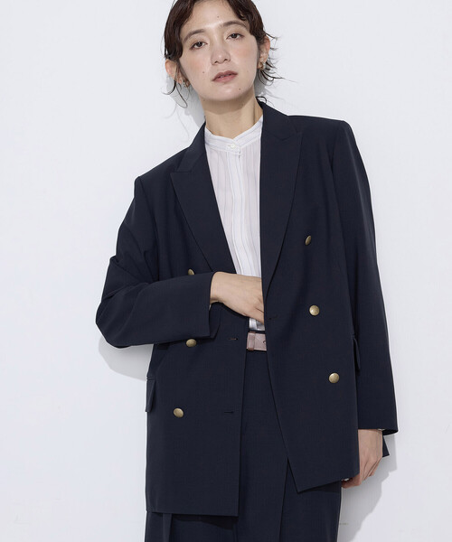 COMME CA(コムサ)の「〔 TALLサイズ 〕 【セットアップ対応】T/W2WAYストレッチ ジャケット(テーラードジャケット・レディース・ネイビー/ブラウン・15号/13号)」の8枚目の写真