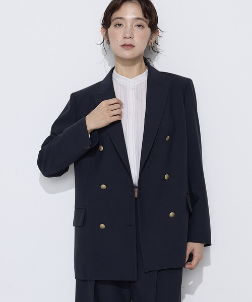 COMME CA(コムサ)の「〔 TALLサイズ 〕 【セットアップ対応】T/W2WAYストレッチ ジャケット(テーラードジャケット・レディース・ネイビー/ブラウン・15号/13号)」の9枚目の写真