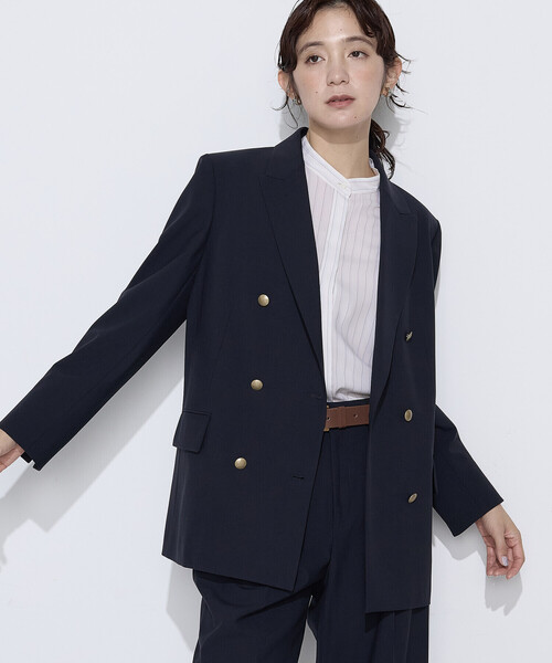 COMME CA(コムサ)の「〔 TALLサイズ 〕 【セットアップ対応】T/W2WAYストレッチ ジャケット(テーラードジャケット・レディース・ネイビー/ブラウン・15号/13号)」の10枚目の写真