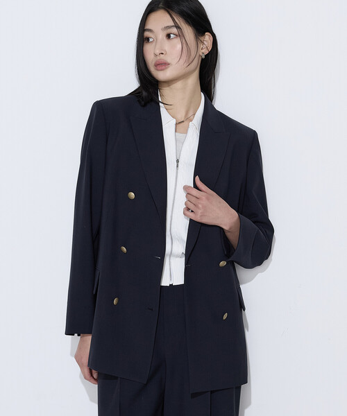 COMME CA(コムサ)の「〔 TALLサイズ 〕 【セットアップ対応】T/W2WAYストレッチ ジャケット(テーラードジャケット・レディース・ネイビー/ブラウン・15号/13号)」の13枚目の写真