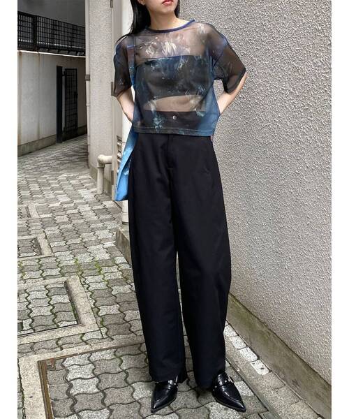 MURUA(ムルーア)の「【LIA KIMURA×MURUA】シアーTシャツ 夏服(Tシャツ/カットソー・レディース・ブルー/ブラウン・FREE)」の18枚目の写真
