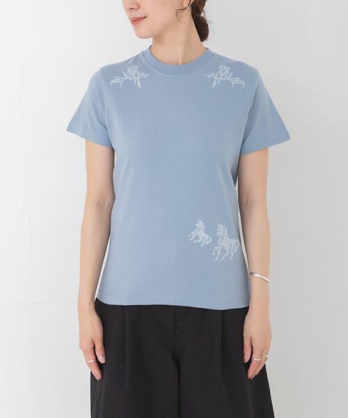 URBAN RESEARCH(アーバンリサーチ)の「Teya CROSS-STITCH T-SHIRTS(Tシャツ/カットソー・レディース・ベージュ/ブルー・FREE)」の7枚目の写真